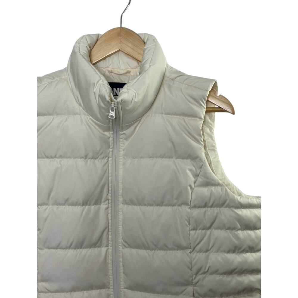 Lands End Ivory Goose Down Puffer Full Zip Vest Women's Large 14/16 NEW - Picture 3 of 7